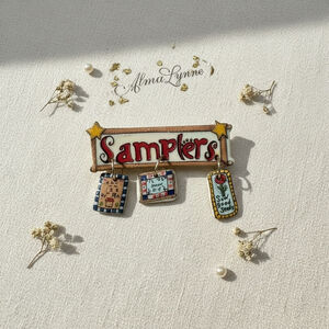 Alma Lynne Samplers Sewing Brooch Pin Quilting Craft Jewelry NIP